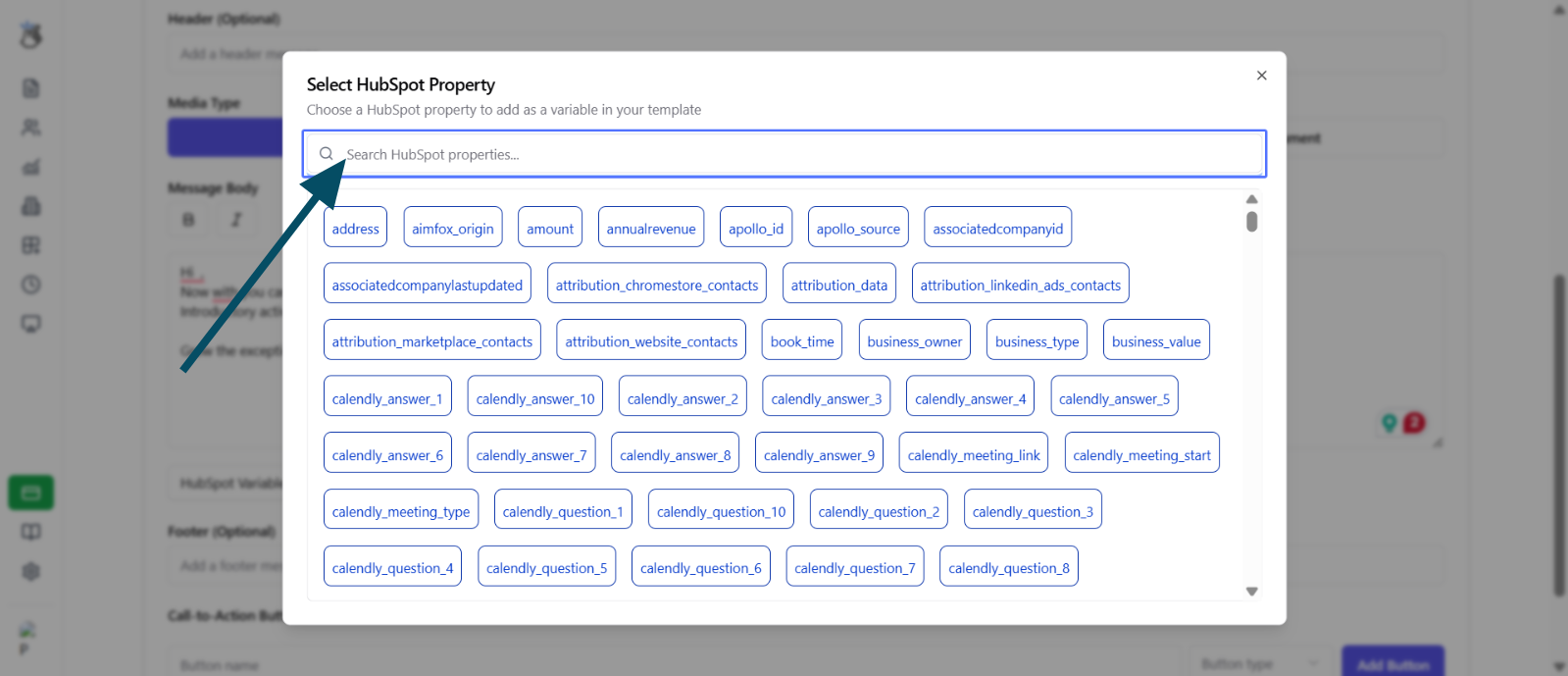 Search for HubSpot property