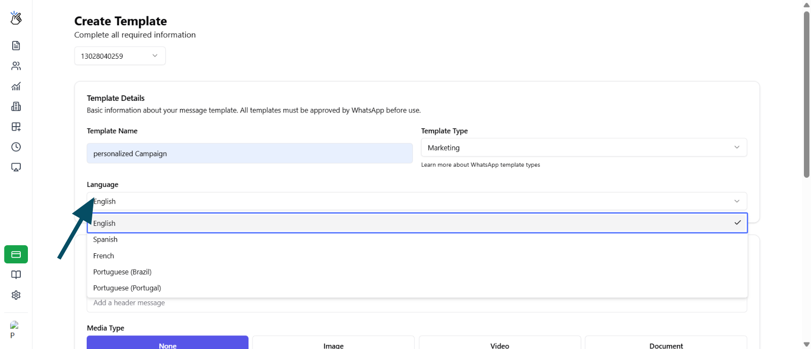 Choose template language
