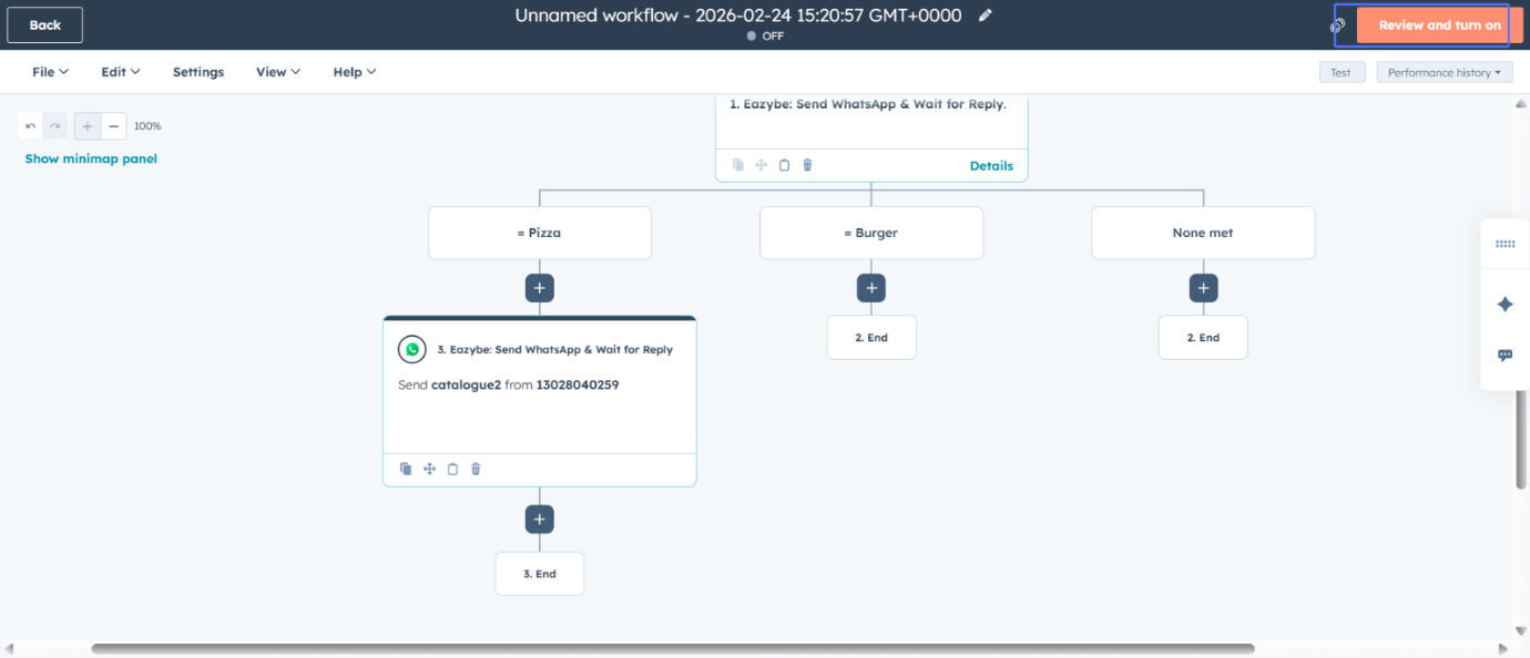 Revisar e ativar fluxo