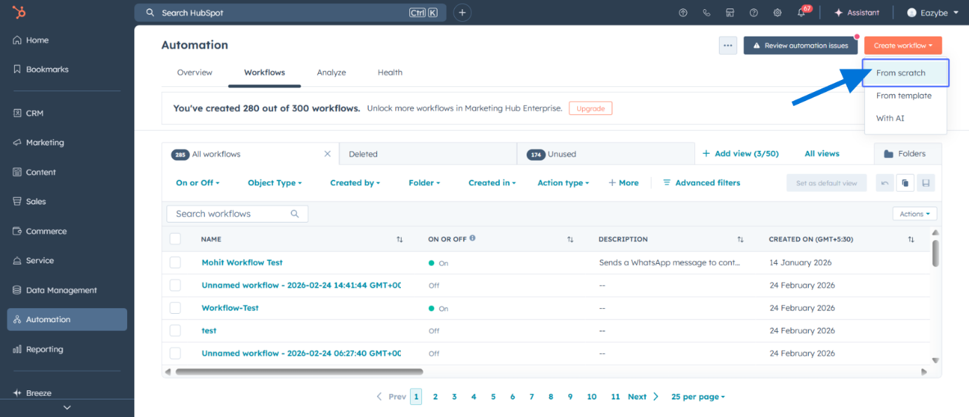 Selecionar opção do zero
