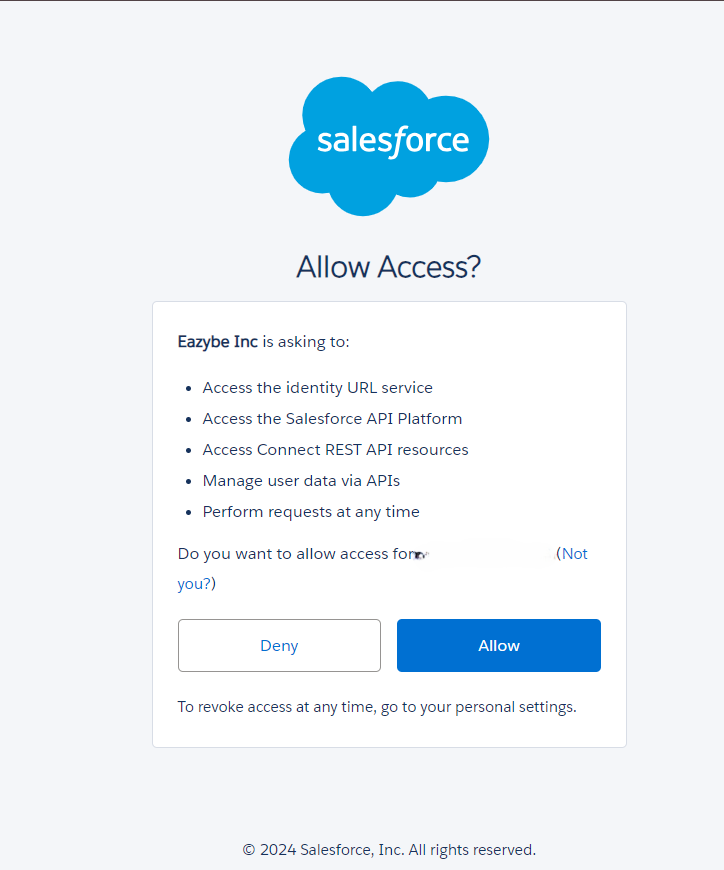 Select Salesforce Account