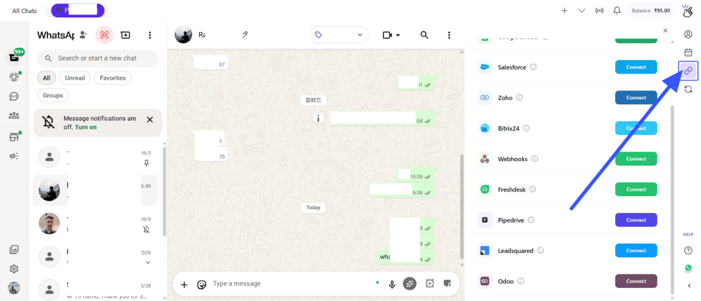 CRM Integrations Button