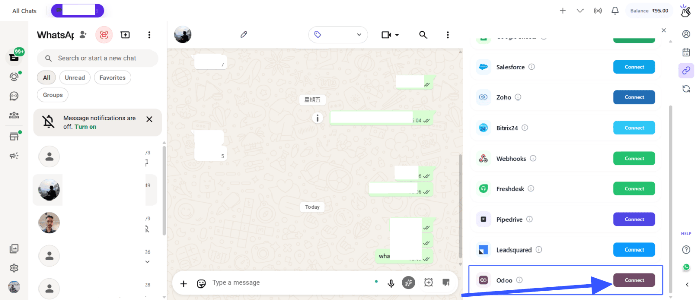 Odoo Connect Button