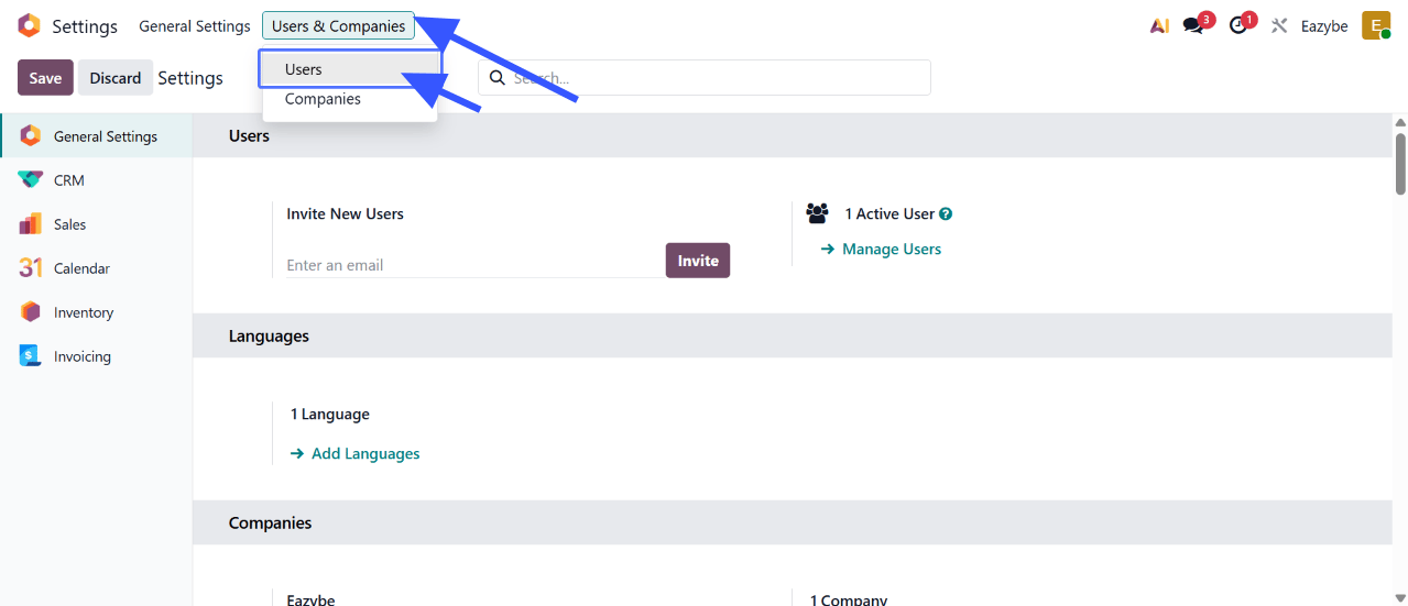 Configuración de Odoo