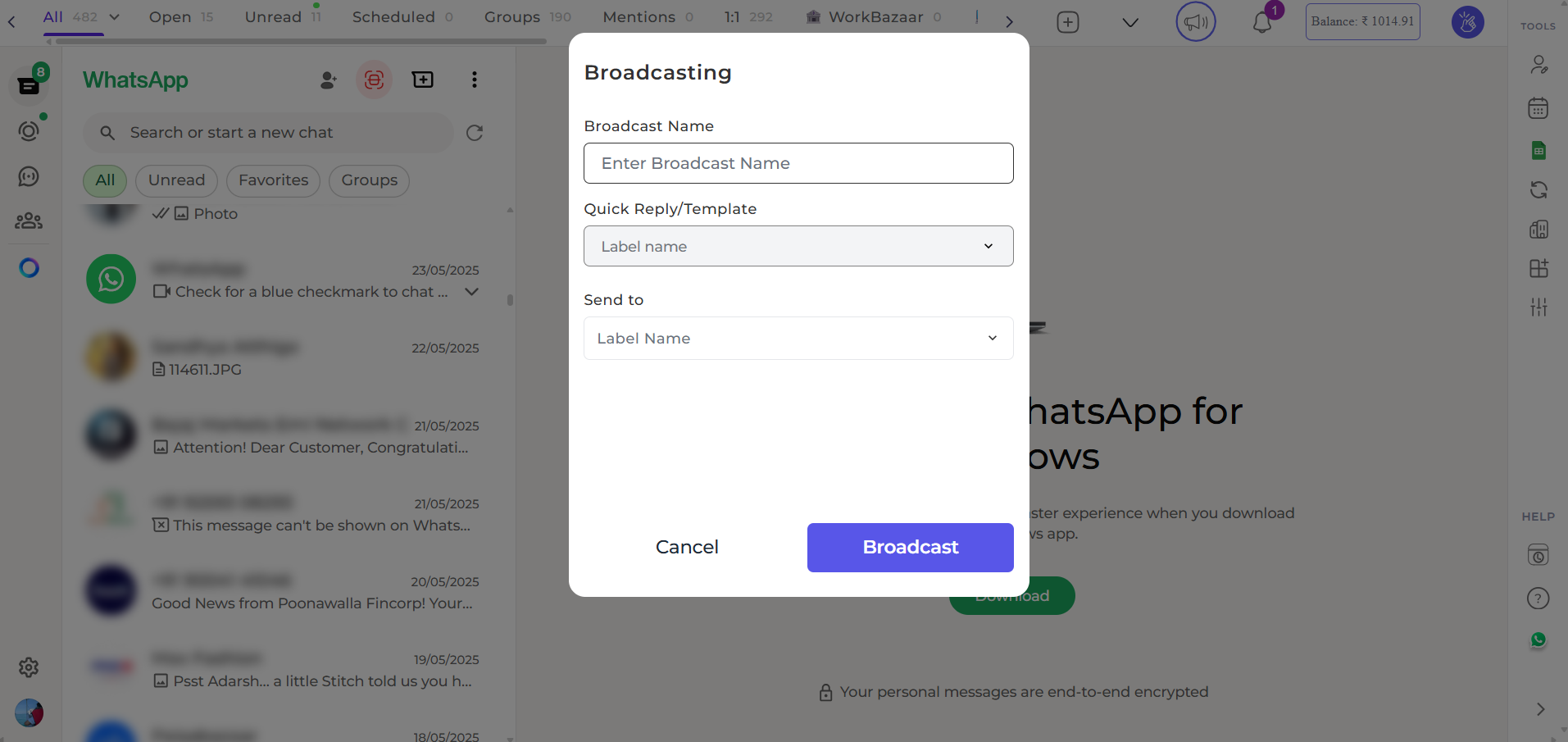 Create Broadcast Button