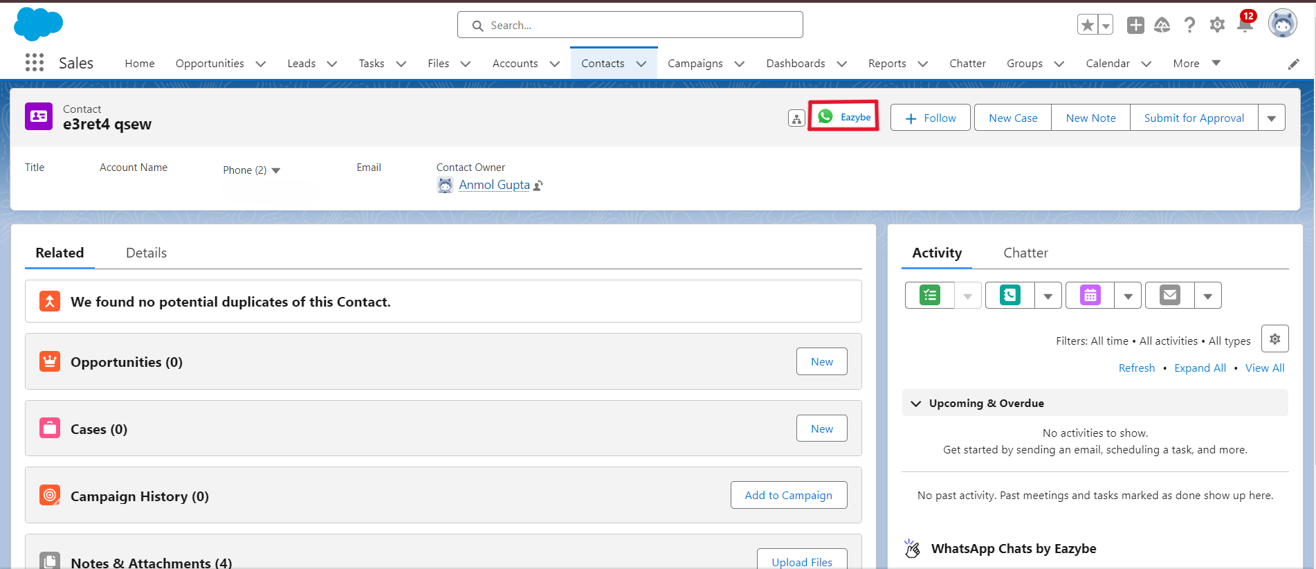 Go Back to WhatsApp - Contacts Page