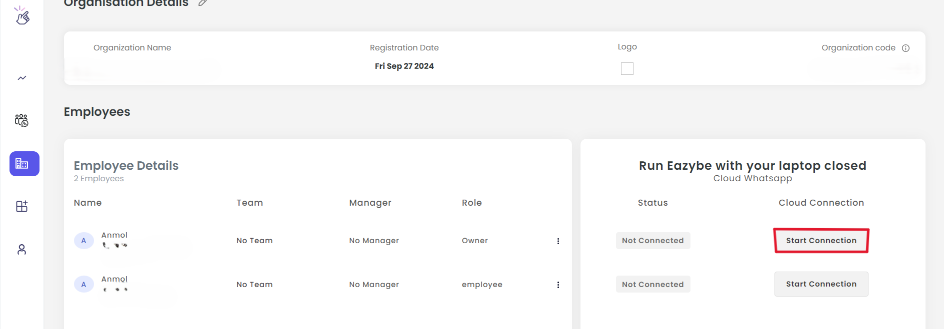 EazyBe Workspace Organization