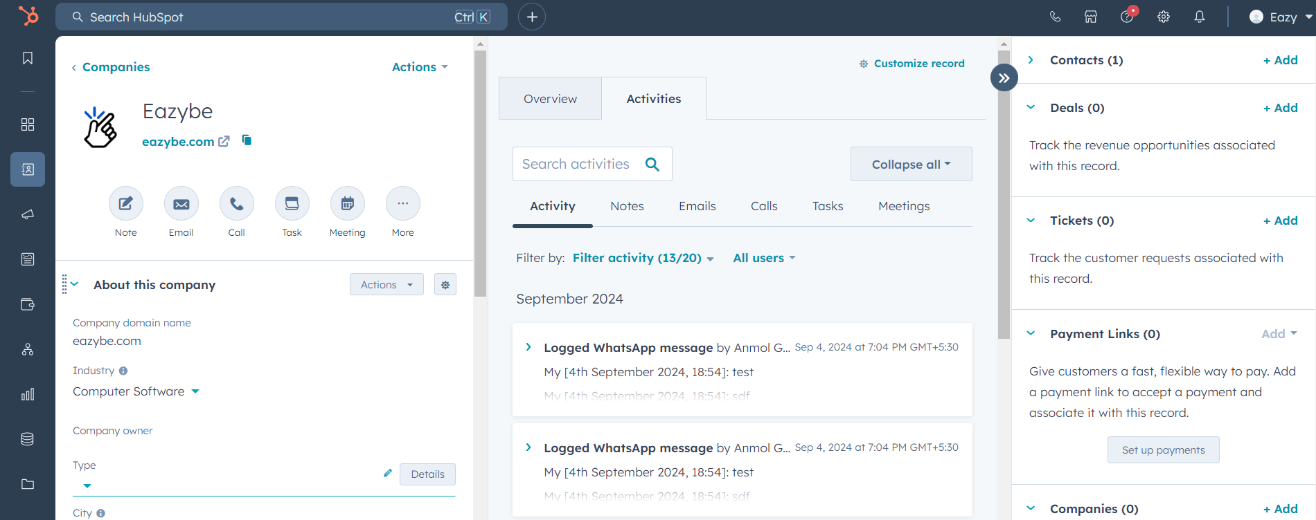 Companies Page Chat Backup
