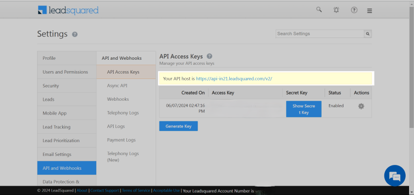 LeadSquared API Credentials