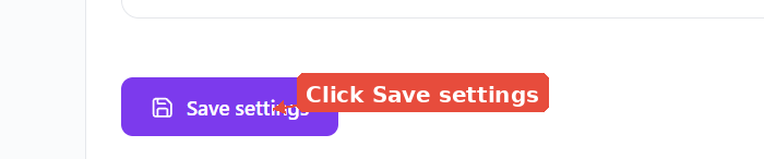 Clique em Save Settings