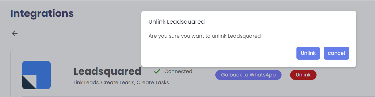 Unlink LeadSquared