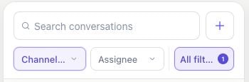 Team Inbox toolbar after a channel filter has been applied