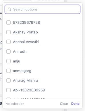 Assignee filter showing workspace members