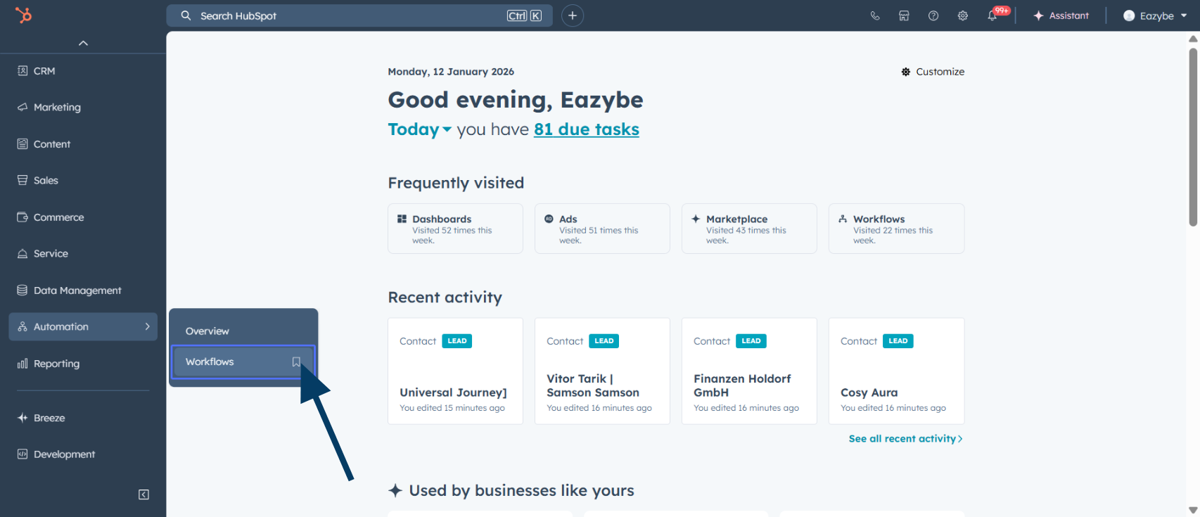 Navigate to Automation