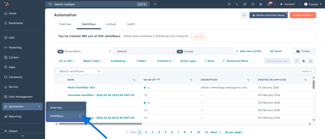 Vaya a Automatización Flujos de trabajo