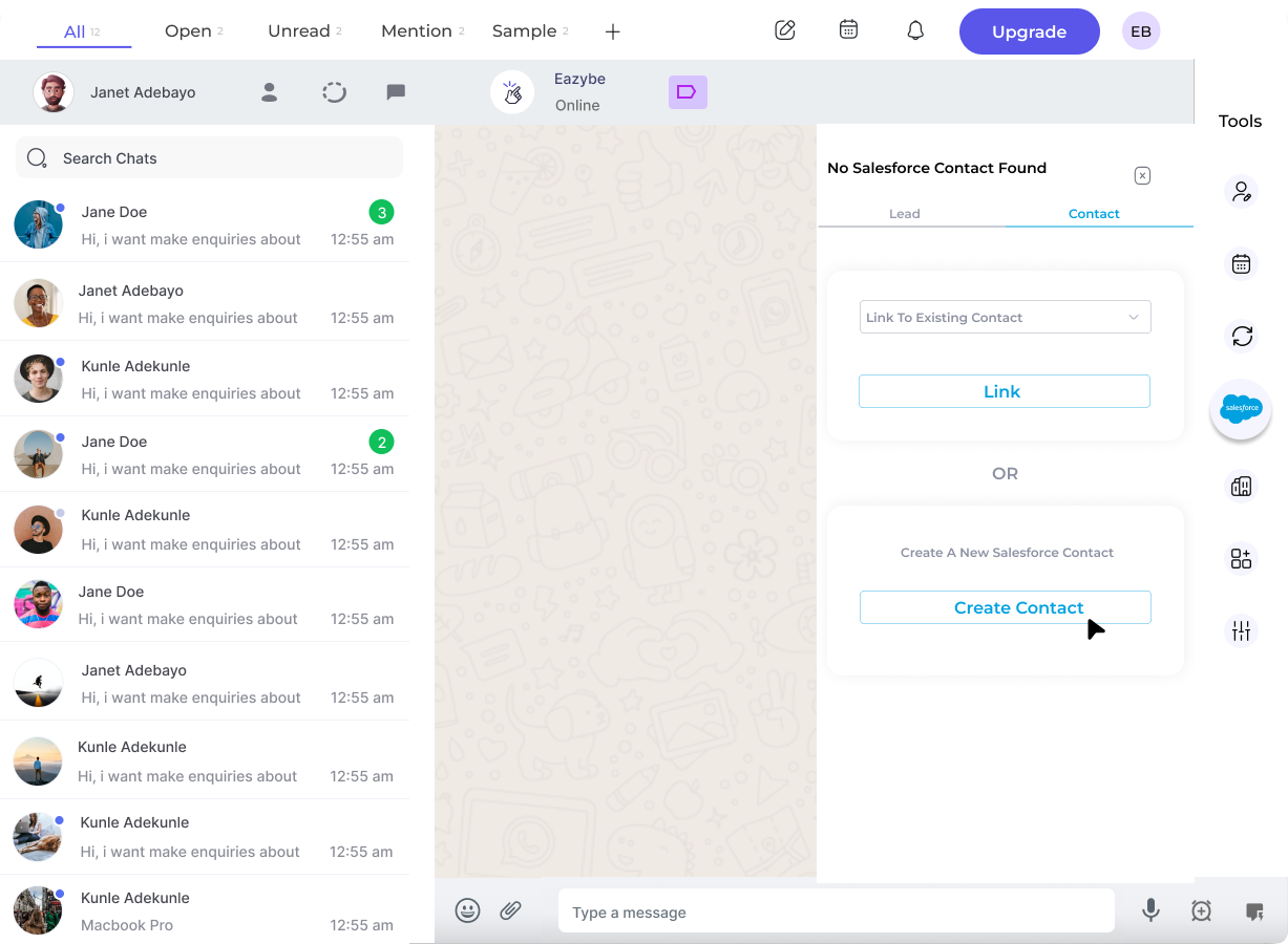 Create Contact Button