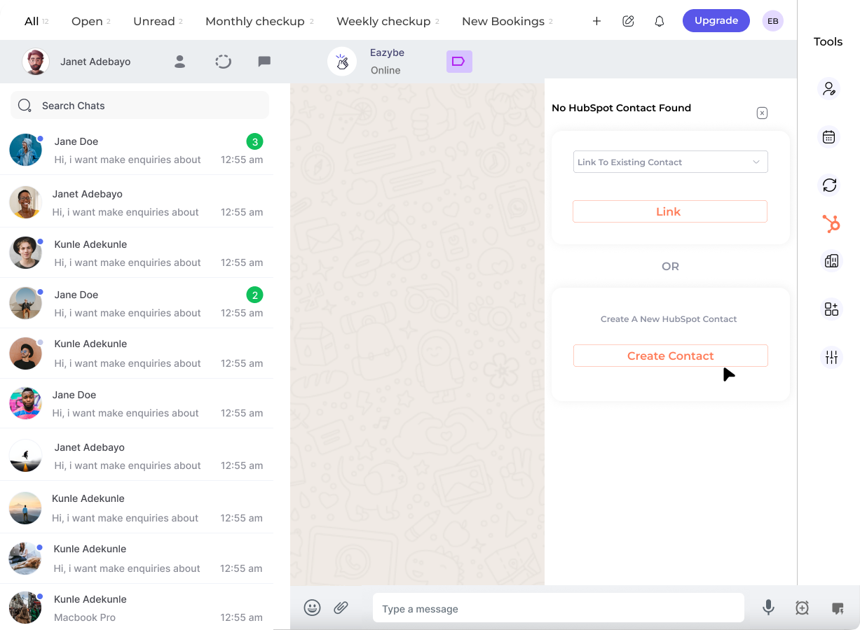 HubSpot Icon in Sidebar