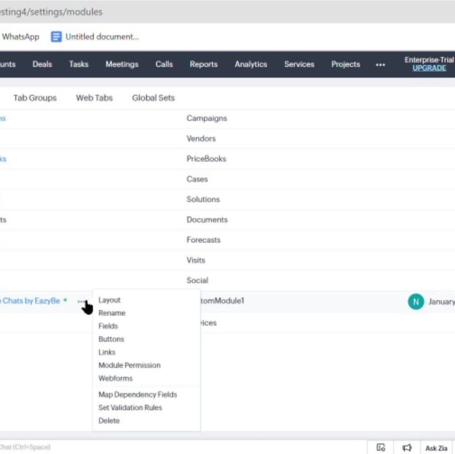 Custom Object Permissions Settings
