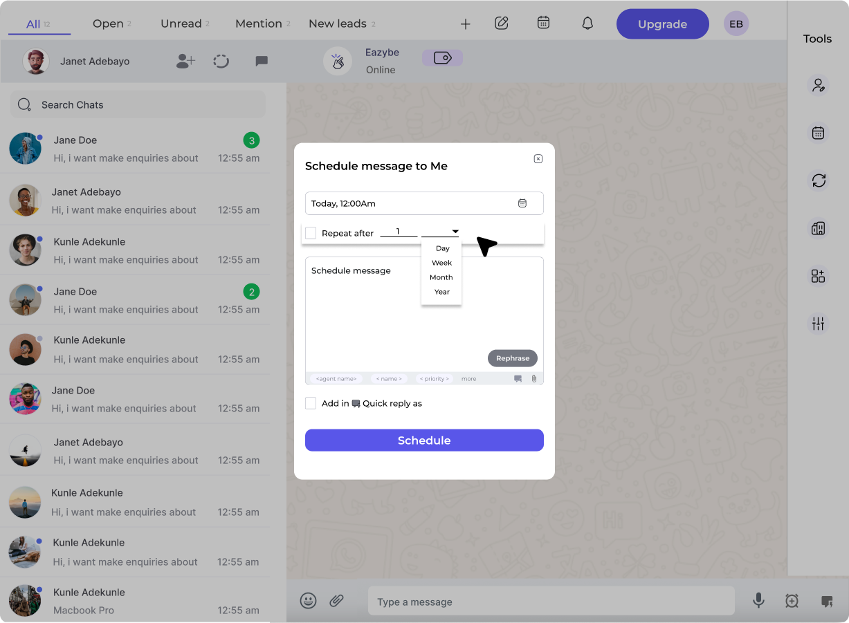 Configure Repetition