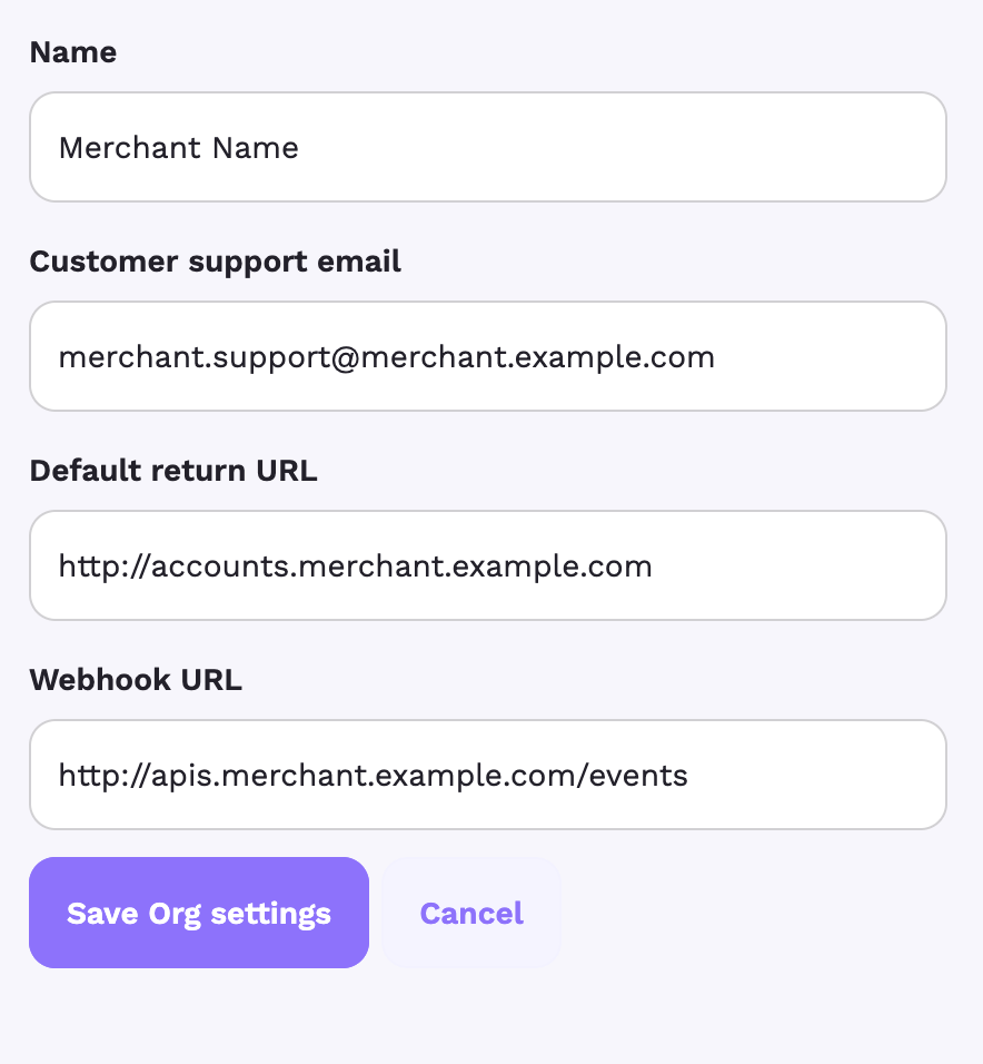 Org Settings
