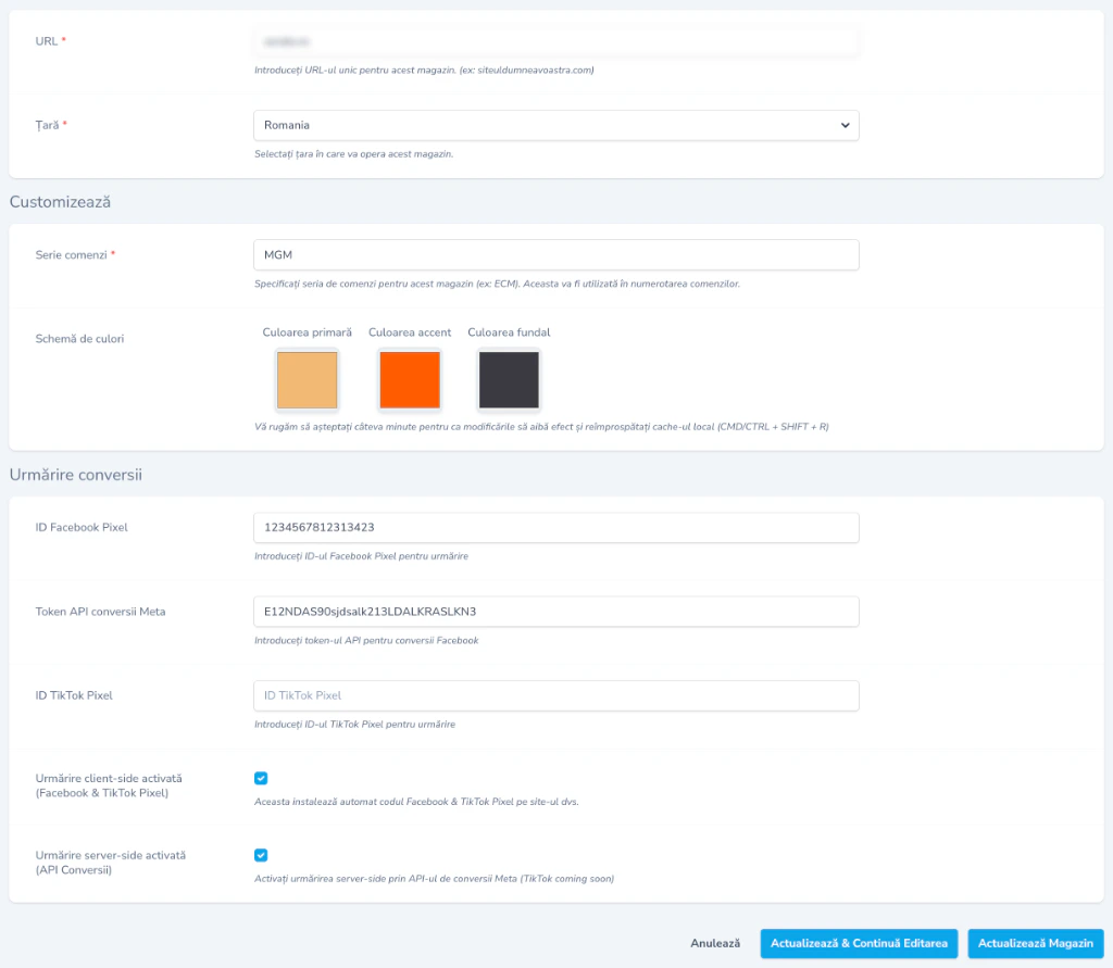 Store Configuration Form