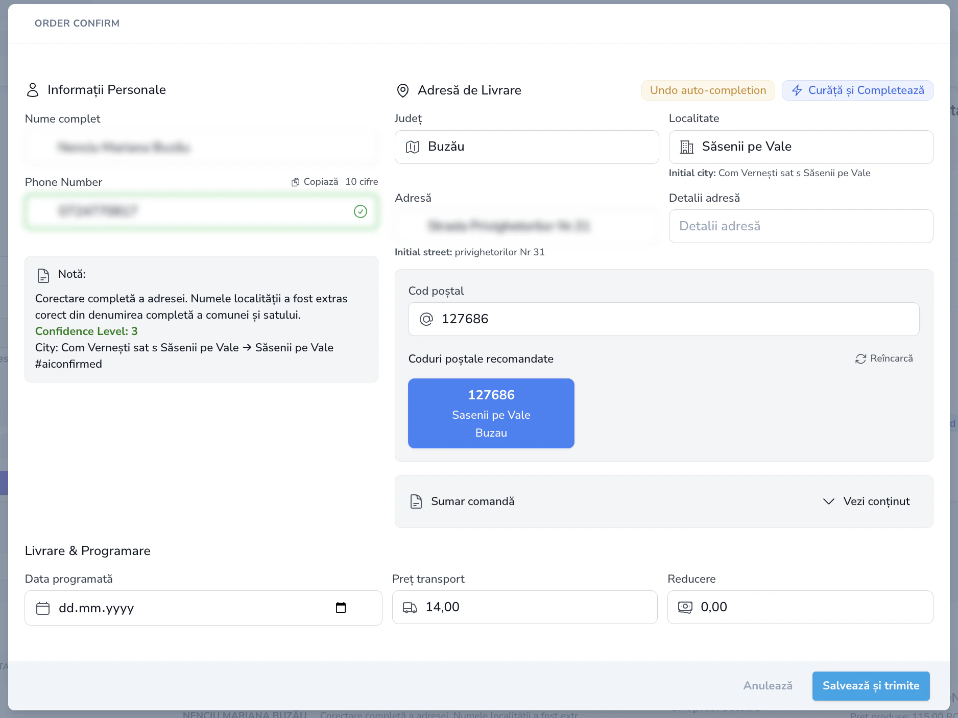 Order Confirm Modal