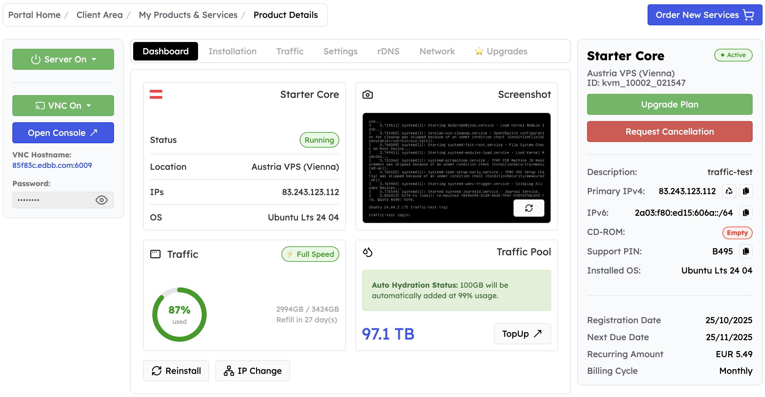 EDBB VPS Control Panel