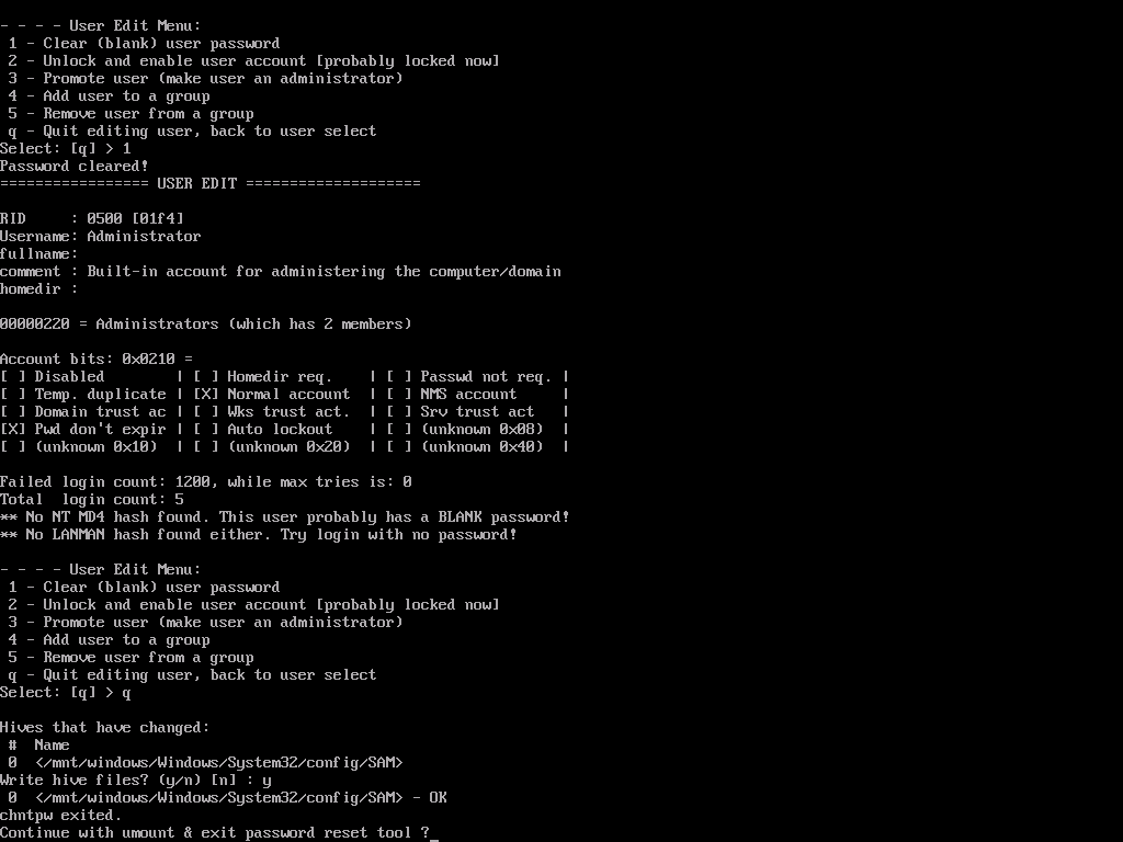 Reset Windows Password