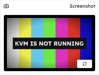 VPS screenshot preview displaying KVM IS NOT RUNNING