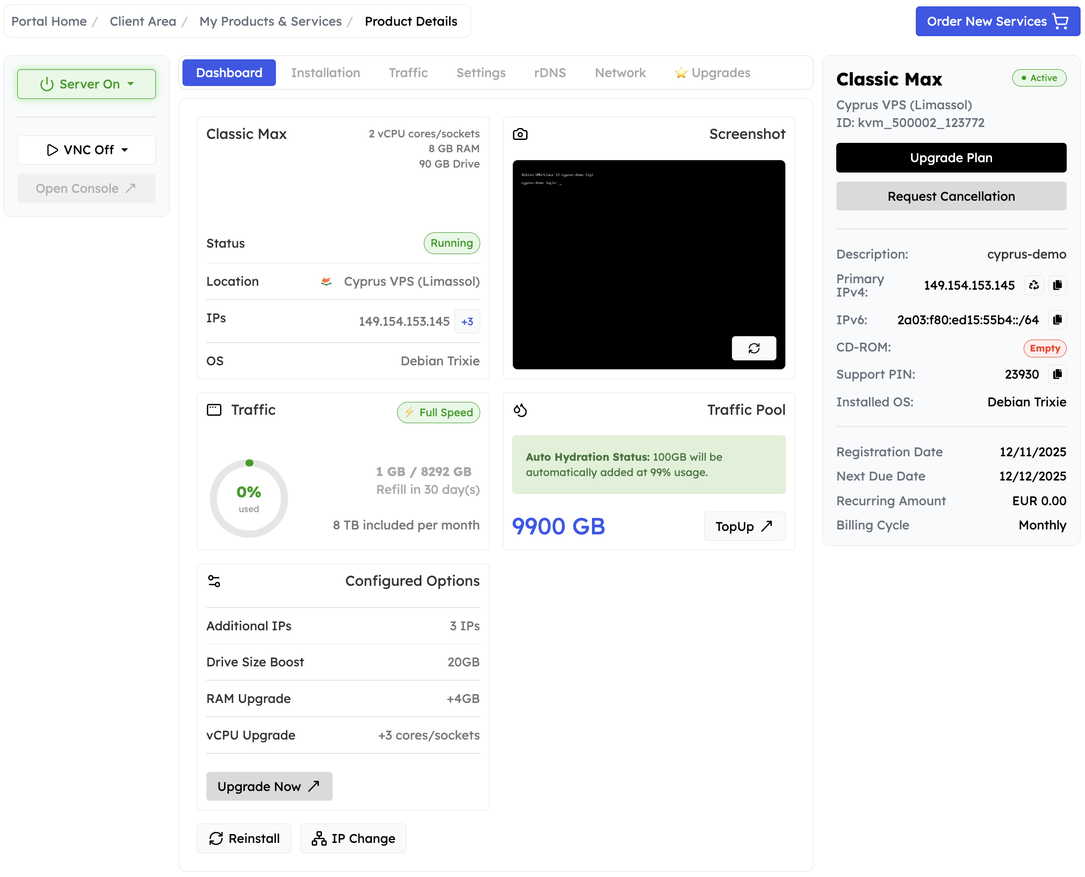 EDBB VPS Control Panel