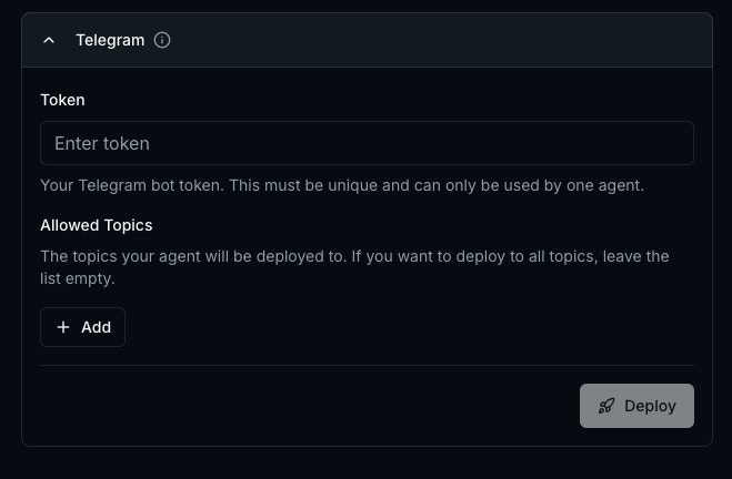 Enter token and deploy