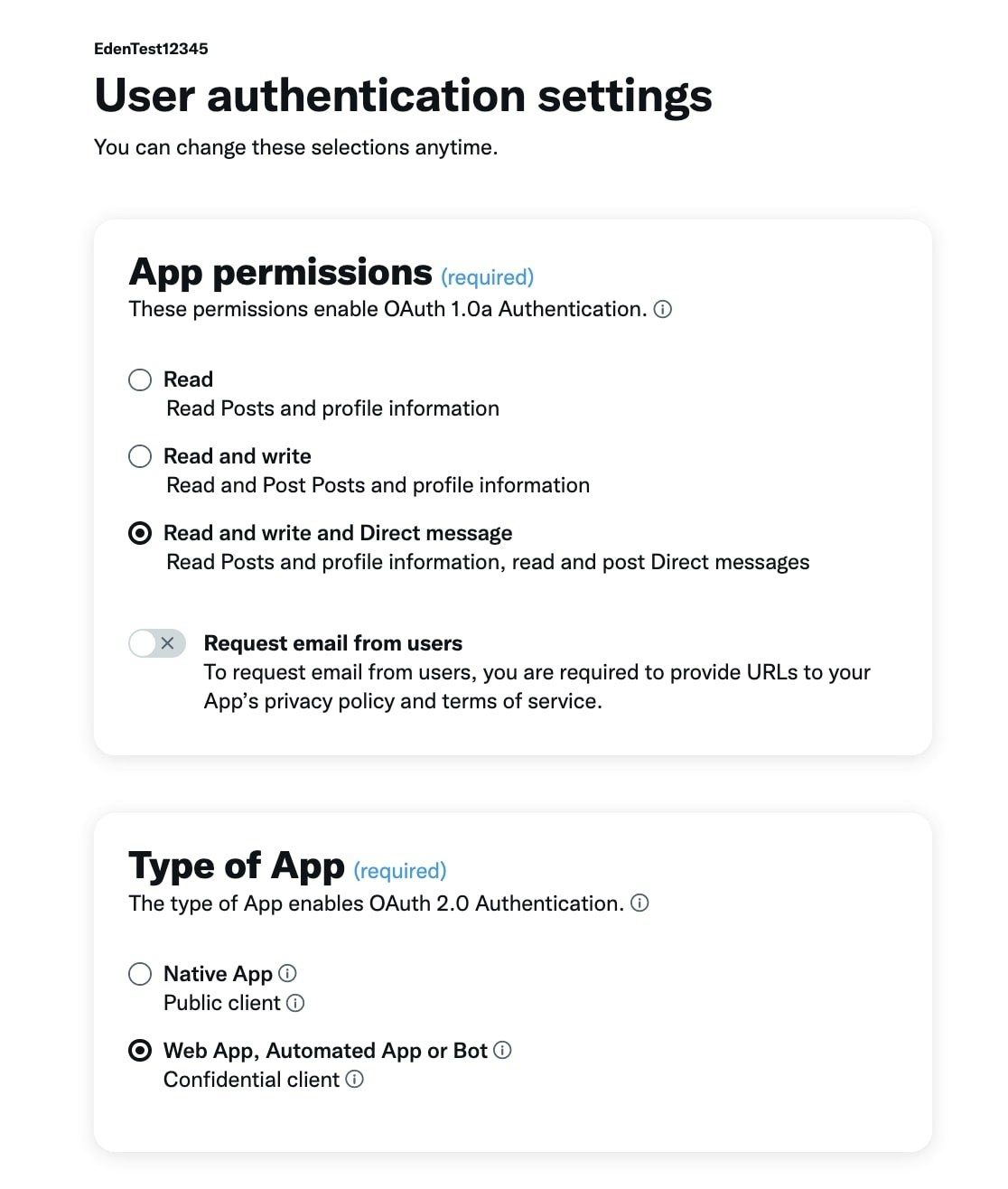 Setting app permissions
