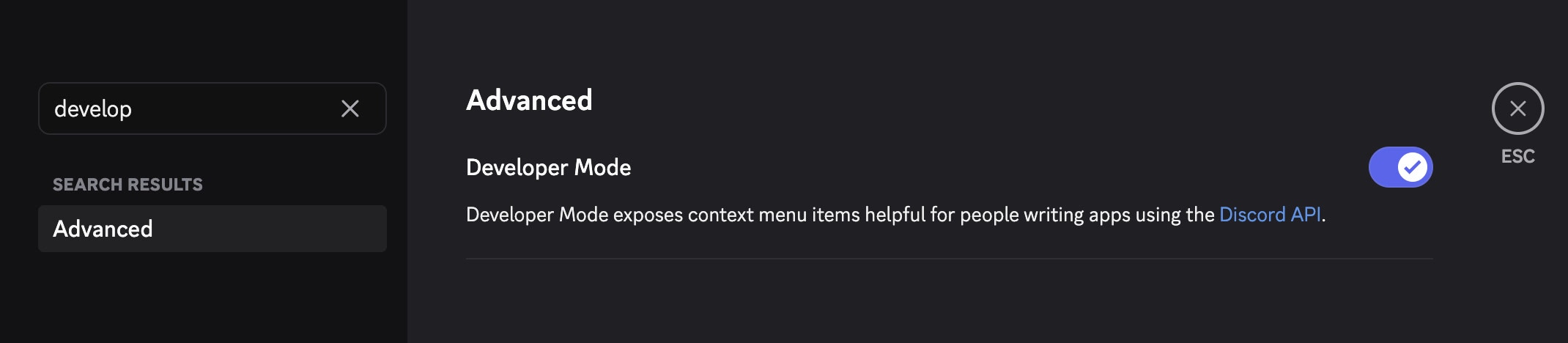 Developer mode