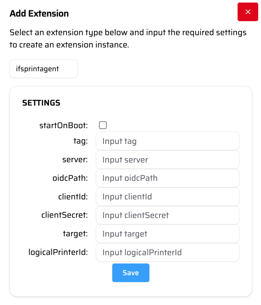 Add new extension interface for IFS Print Agent