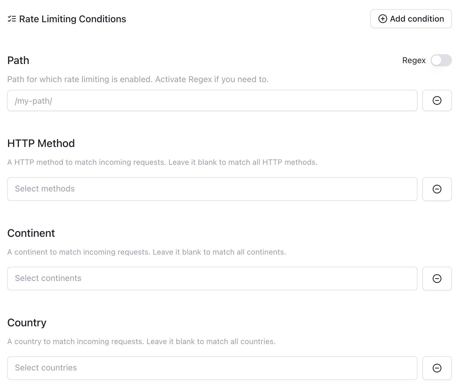 Rate Limiting Conditions