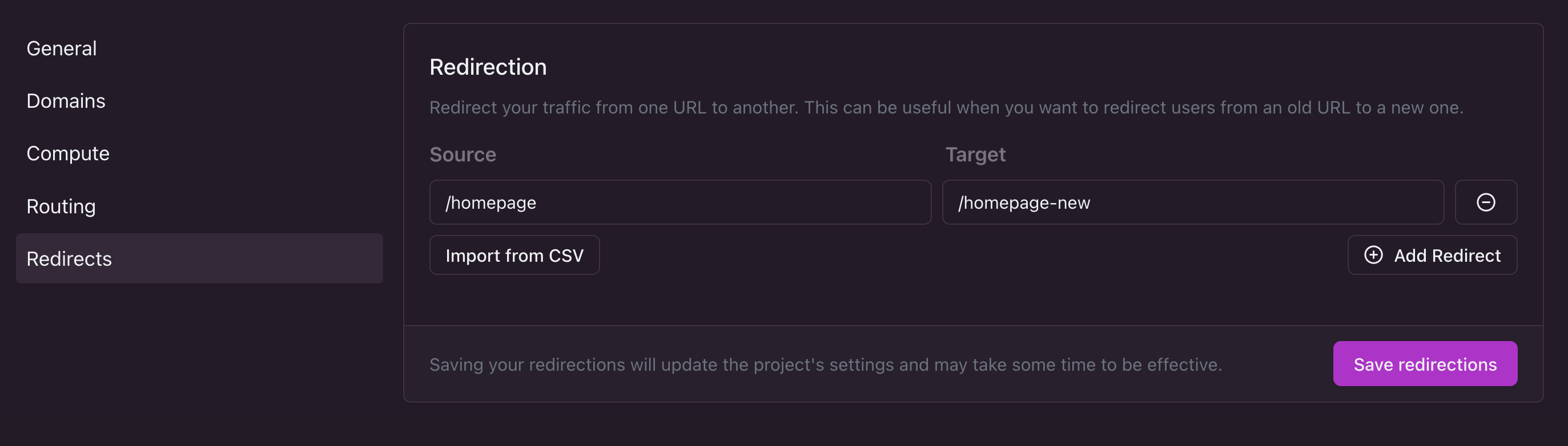 How to add HTTP redirects