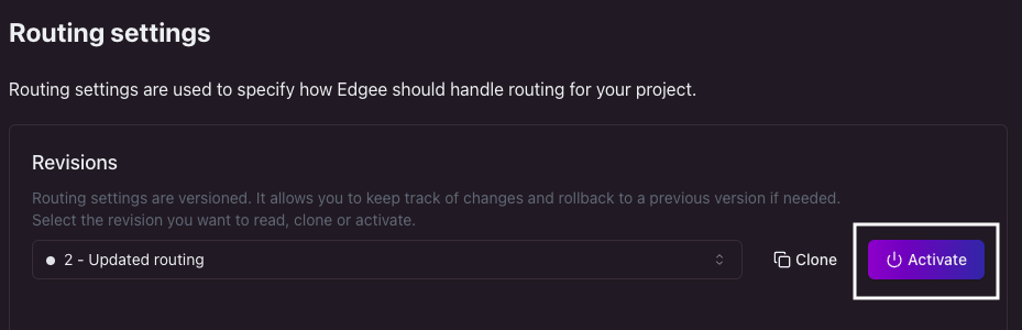 How to activate your new settings
