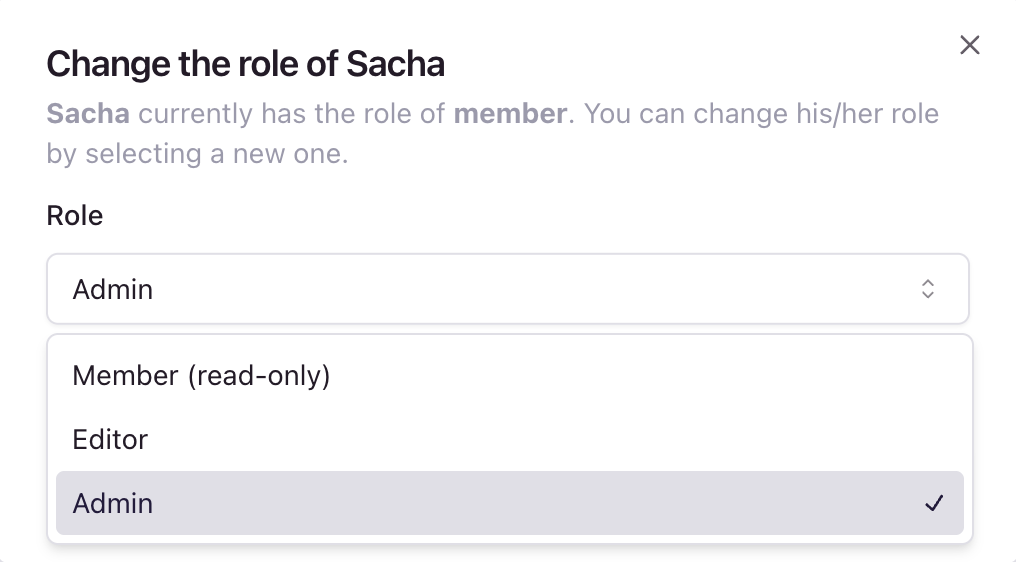 Edgee Organization changing user roles