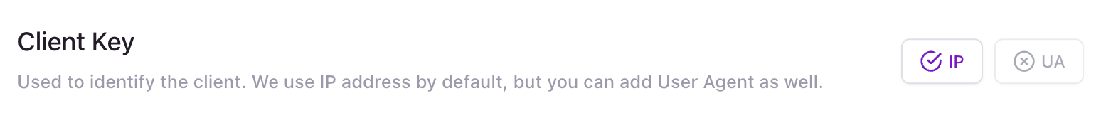 Rate Limiting Client Key