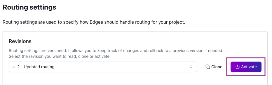 How to activate your new settings