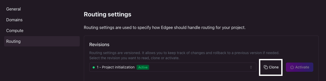 How to clone routing settings