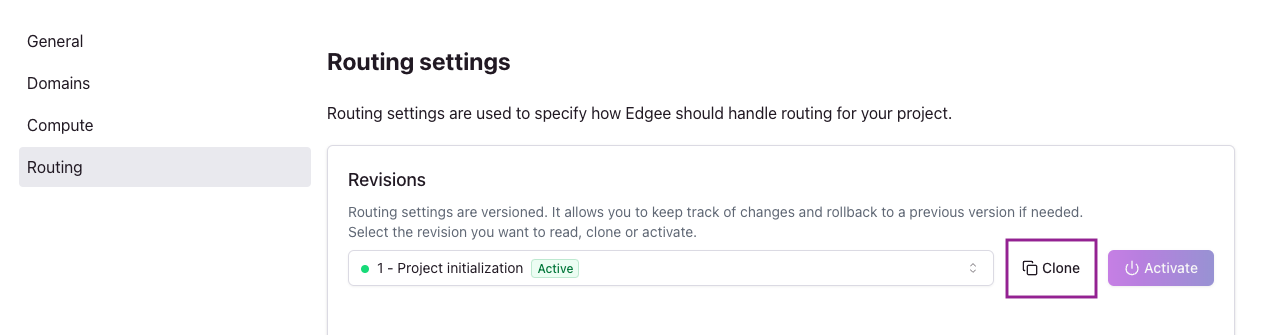 How to clone routing settings