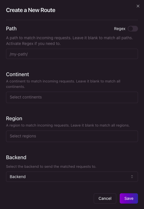 How to create a new route