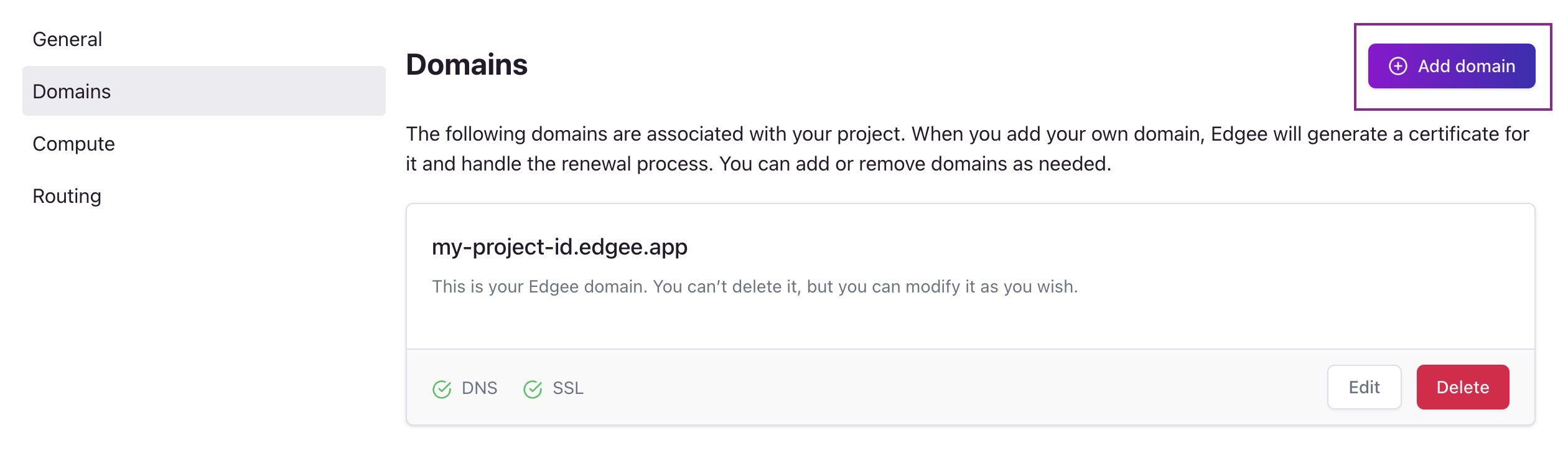 How to create a new domain