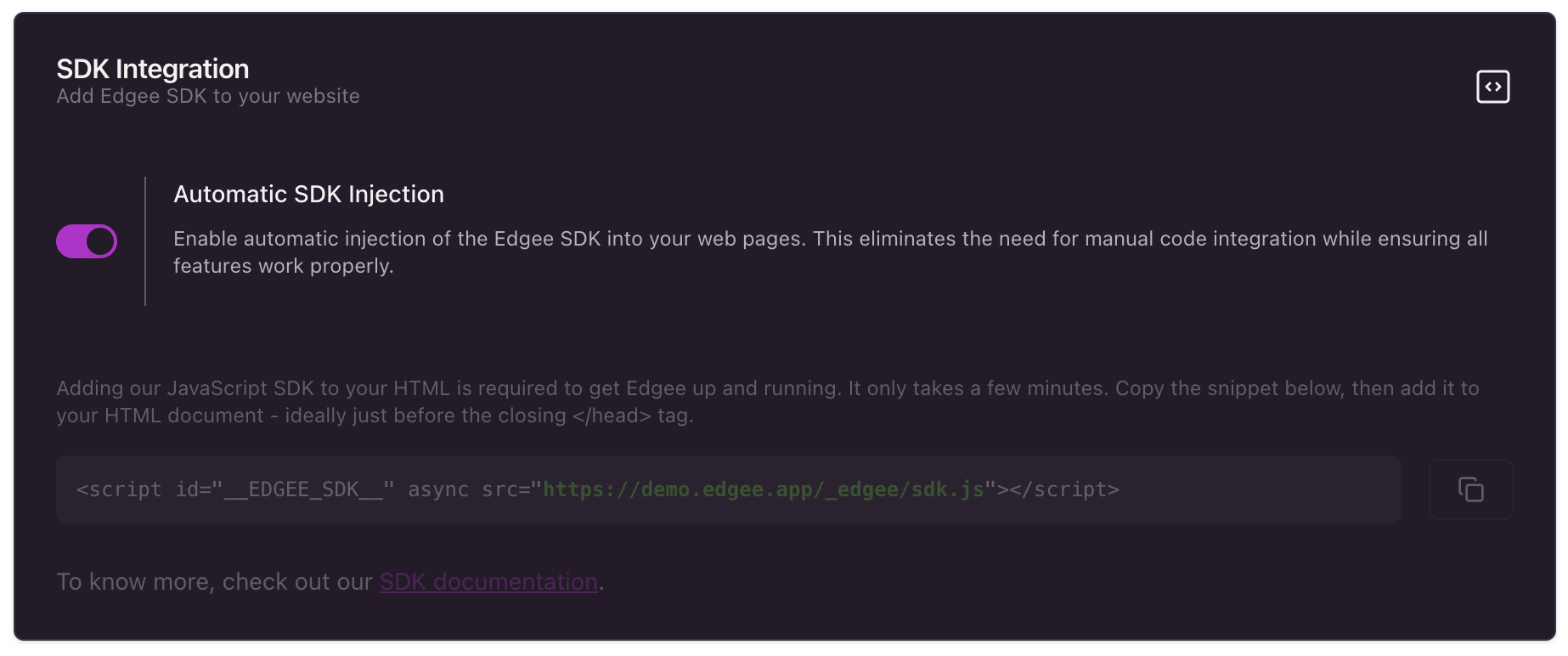Automatic SDK Injection