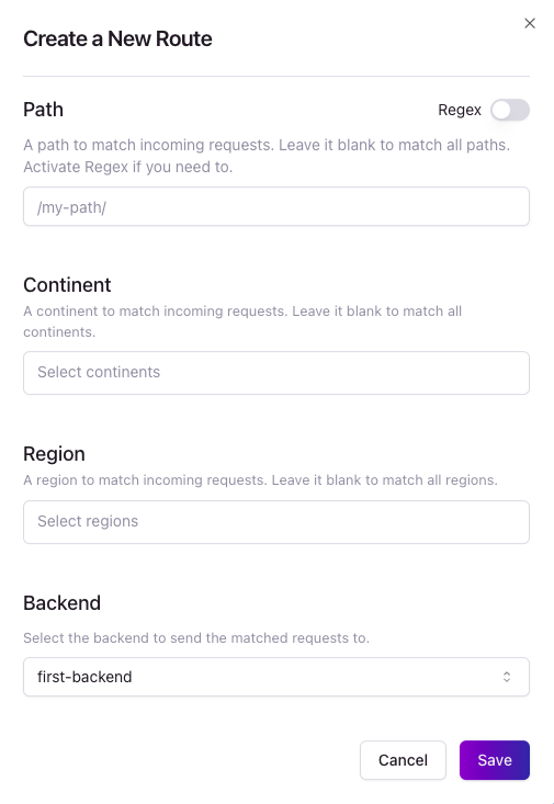 How to create a new route