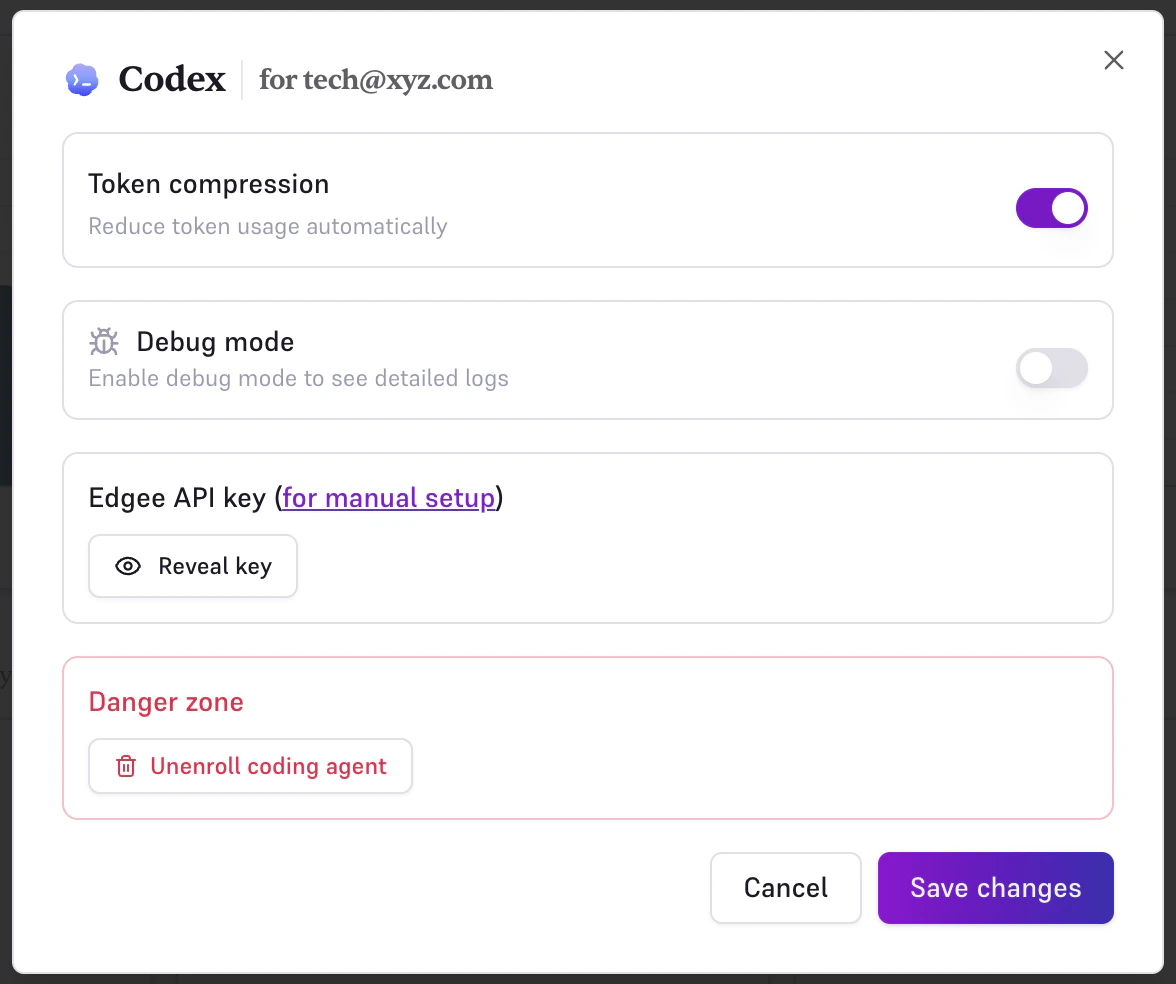Agent management dialog