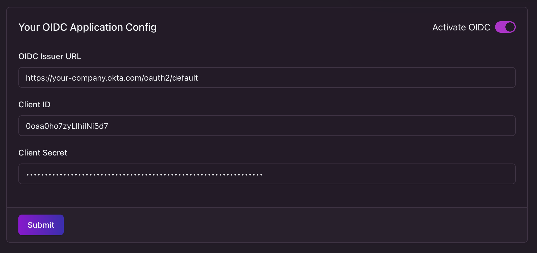OIDC Application configuration on Edgee