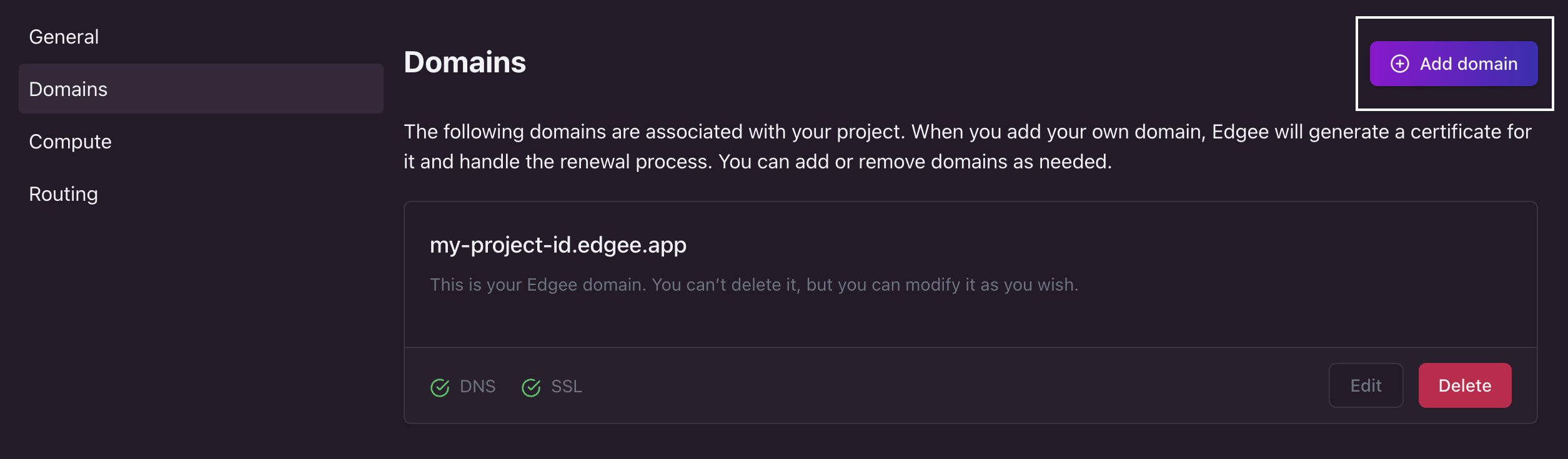 How to create a new domain