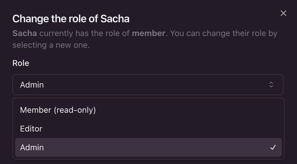 Edgee Organization changing user roles